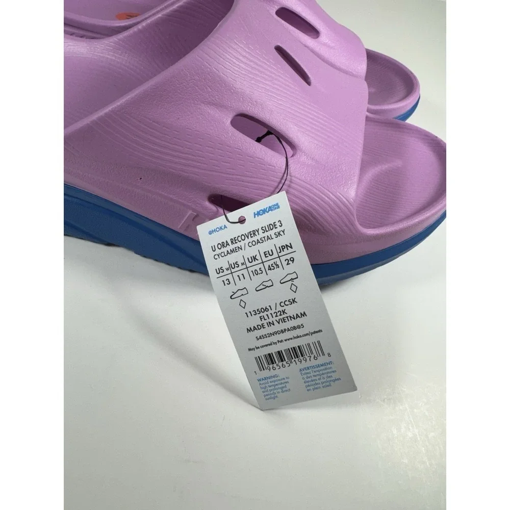HOKA Ora Recovery Slide 3 Sandals Cyclamen Blue Pink Men's‎ Sz 11 *NEW* 1135061